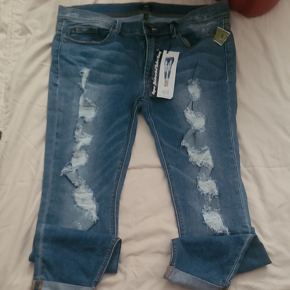 SO Light Blue Ripped Boyfriend Jeans